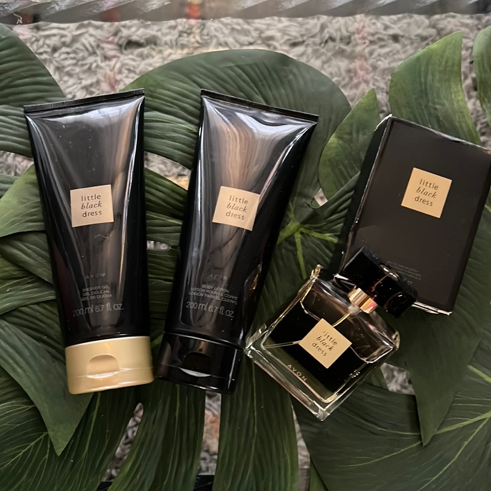 Avon Little Black Dress 3 pc Body Set